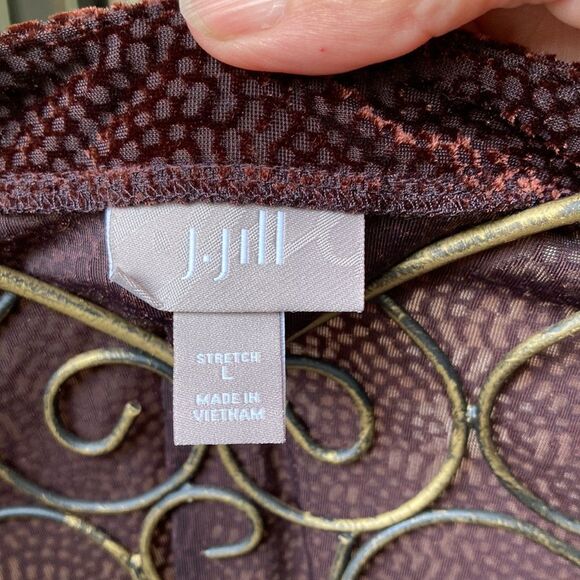 EUC J Jill Stretch Long Sleeves Scoop Neck Long Line Top Size L - Picture 7 of 10